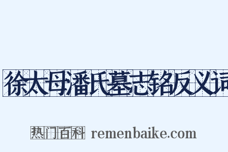 徐太母潘氏墓志铭反义词是什么意思的图片
